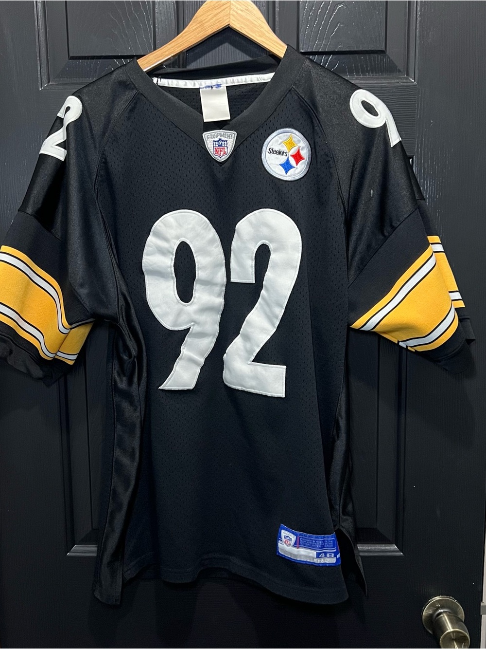 Reebok James Harrison #92 Pittsburgh Steelers Jersey Stitched Size 48 L